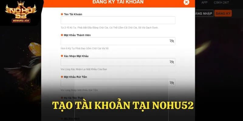 Trang chủ 53 Thực hiện tạo tài khoản tại cổng game